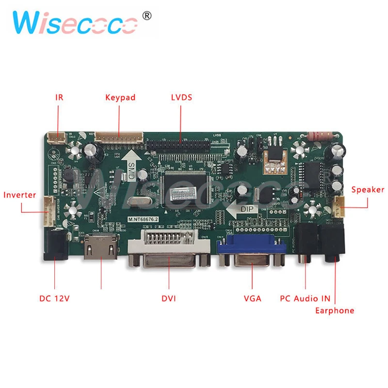 Imagem -05 - Placa de Controle Driver para Produtos Industriais Lvds Vga Speaker Tft 800x600 Pixels 41 Pin 12.1 Polegadas Lcd Tft