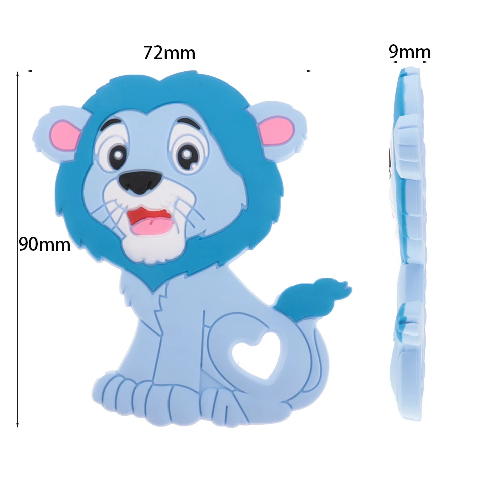 10pcs Lion Food Grade Silicone Teethers Baby Silicone Teething Necklace Pendant Pacifier Goods For Newborns Bpa Free ATOB