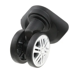 2 Pieces A19 Suitcase Luggage Dual Roller Wheels Replacement Casters for Trolley Case Black - Easy Installation