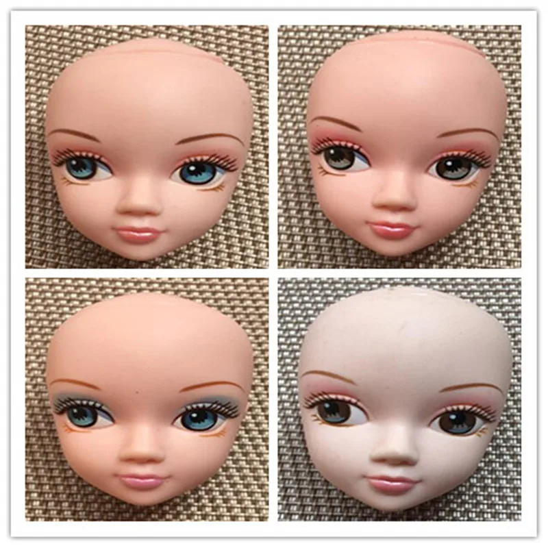 10pcs/Lot Original Kurhn Girl Doll Head Toys Parts DIY Toy Girl Gift Toy Good Makeup Heads Classic Asia Face Girl Doll Bald Head