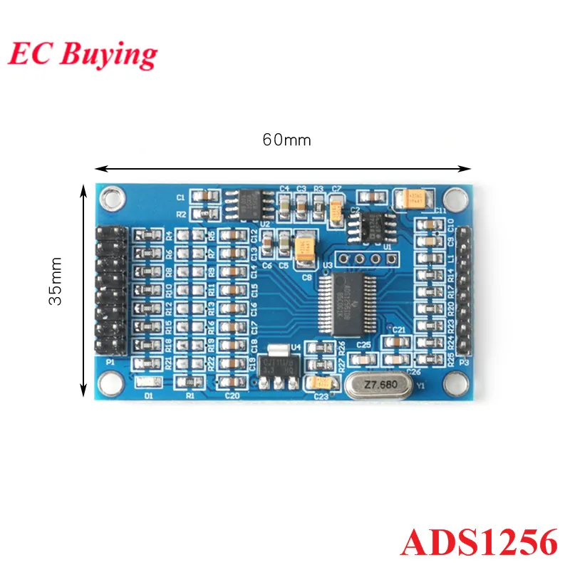 ADS1256 24bit 8 Channel ADC AD Module High Precision 30ksps ADS1256IDB ADC Collecting Data Acquisition Board 5V SPI Interface