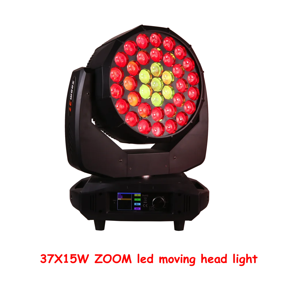 

High Power Super Brightness 37*15W 4in1 RGBW Led Zoom Moving Head Light Wash Effects For Wedding Stage DJ Disco Performance