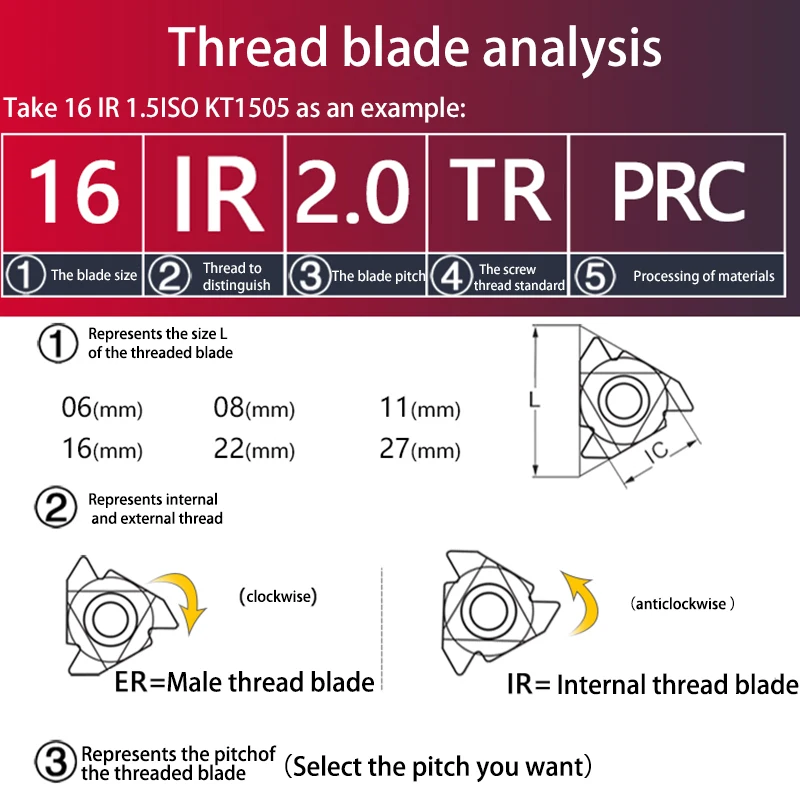 KaKarot T Type Thread Insert 16ER/22ER 1.5TR 2TR 2.5TR 3TR 4TR 5TR 6TR Carbide Thread Tnsert Trapezoid Thread SNR CNC Lathe