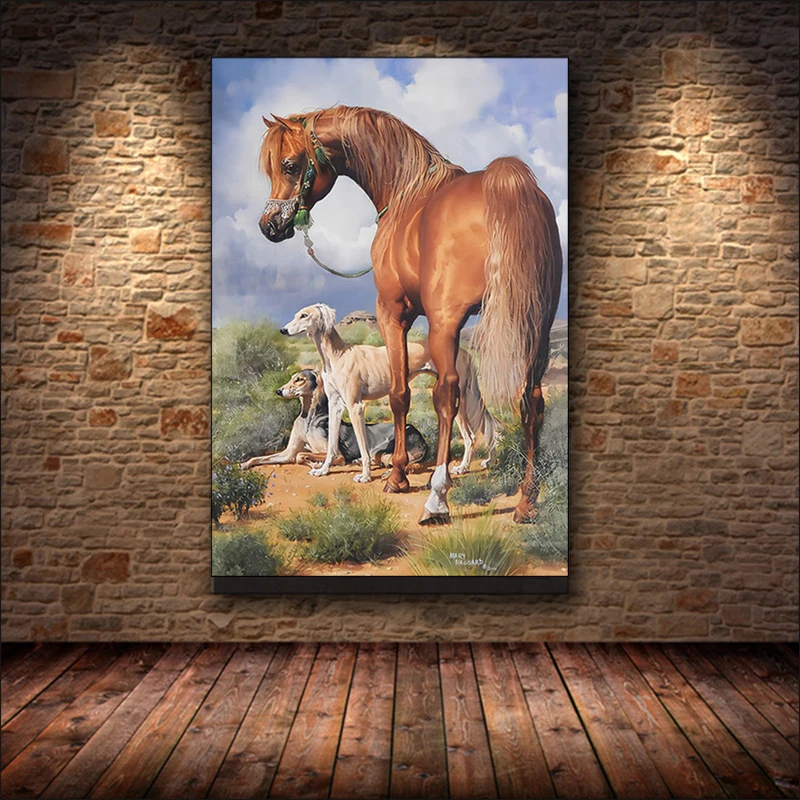 Arabian Horse Canvas Painting Posters and Prints Abstract Animal Wall Art Pictures for Living Room Bedroom Home Decor Cuadros