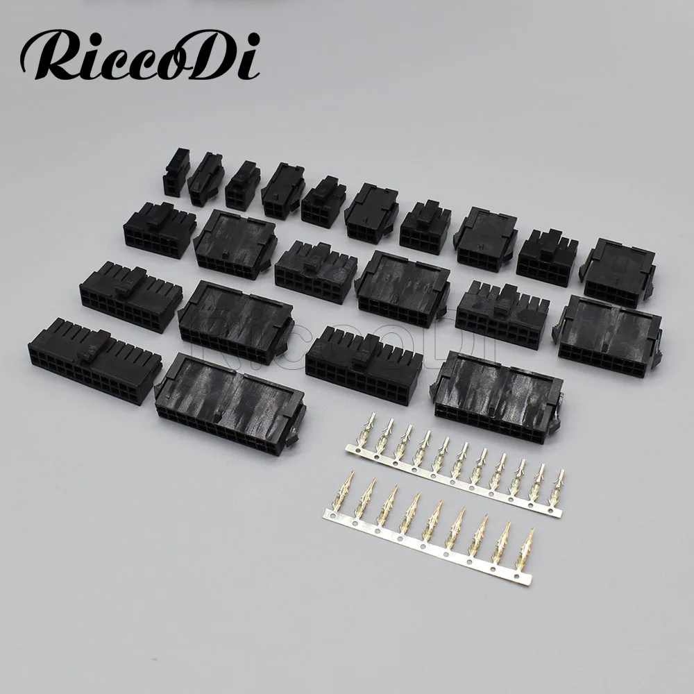 5Set Molex 3.0mm Pitch 5557/5559 Male Housing 2/4/6/8/10/12/14/16/18/20/24P Male Housing+Female Housing+Terminals