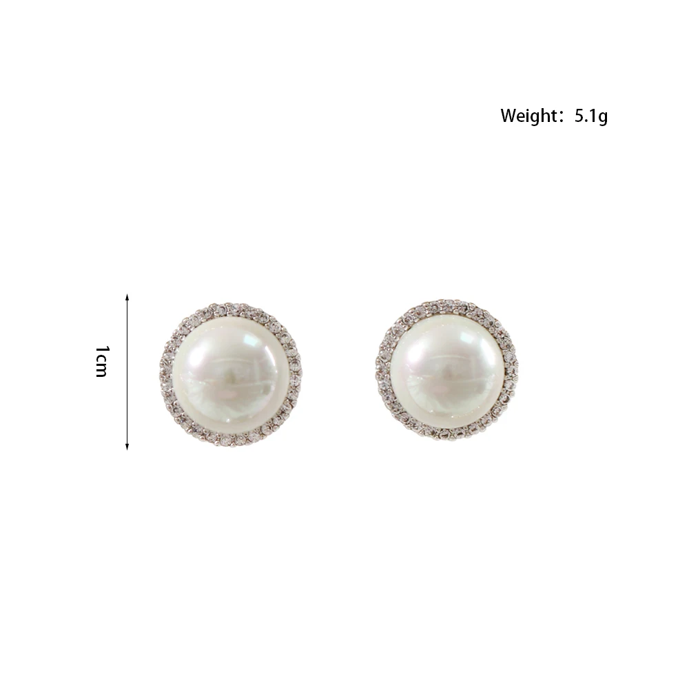 LANFLORA new Mother's Day zircon women pearl stud earrings copper alloy stud earrings Classic bulk wholesale earrings