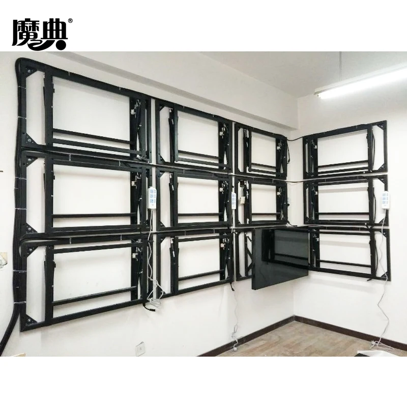 Double pneumatic structure TV lift front maintenance bracket wall mounting large screen display splicing hanger tv lift