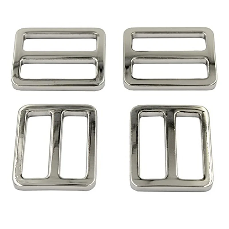 

2-10pcs 20mm DIY buckle Silver Flat Metal Adjuster Sliders,Belt Sliders Buckle Triglide for Strap Keeper Leathercraft Bag Belt