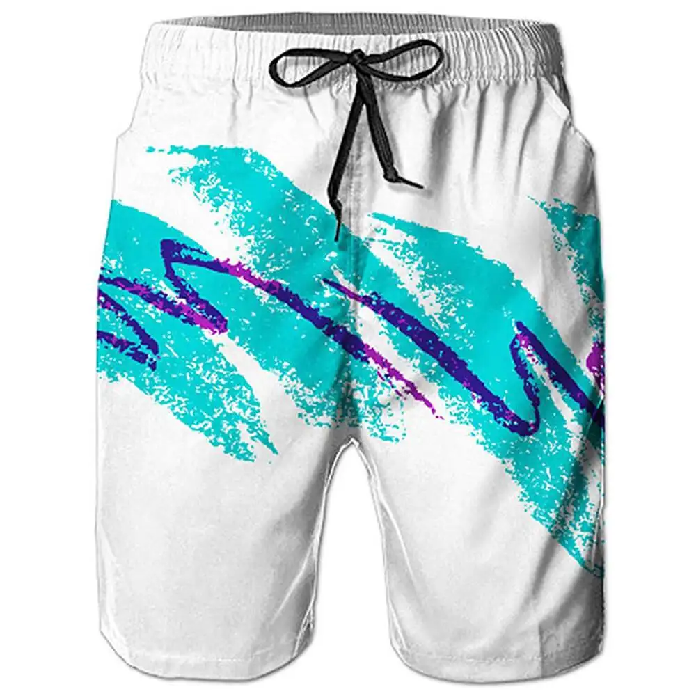 90s Paper Cup/Beer bubble 3D Printed Mens Shorts Mesh Lining Comfortable Breathable Beach Shorts Summer Beach Swim Trunks STDK-4