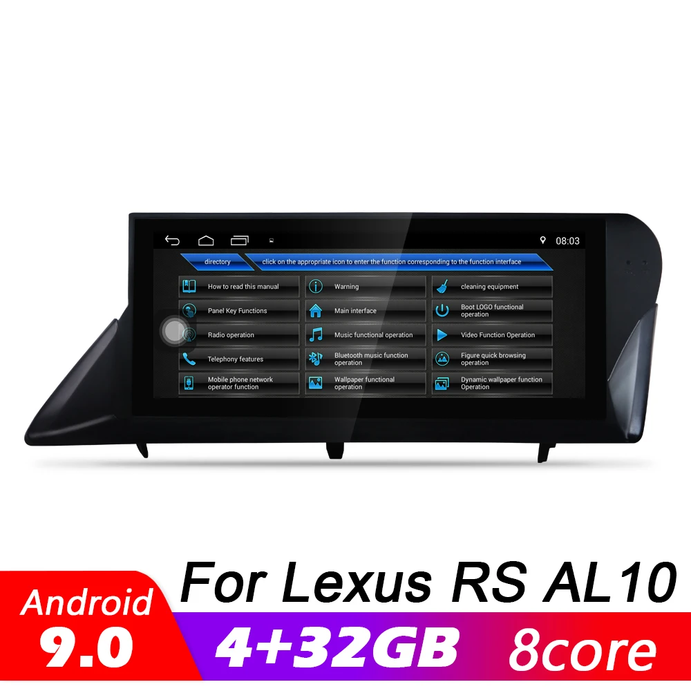 

Android 9.0 8 core 4+32G For Lexus RC AL10 350 450h 2008~2015 Car RHD multimedia Player Navigation GPS radio WiFi BT