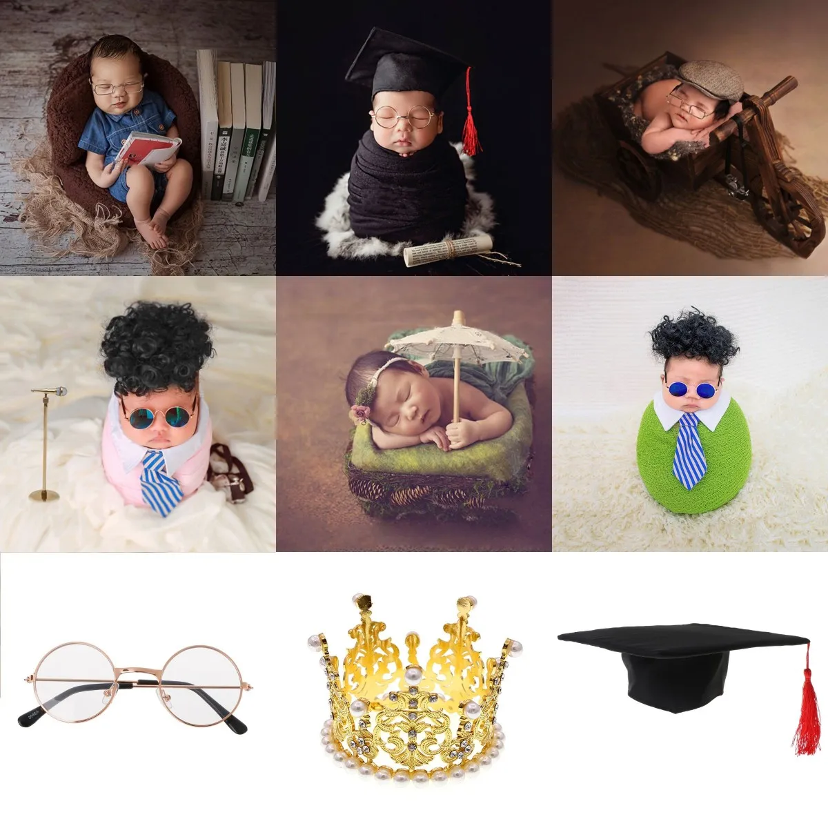 

Baby Photography Commemorative Memorial Doctor Cap Funny Cute Costume Props Kids Newborn Souvenir Tassel Cosplay Decoration