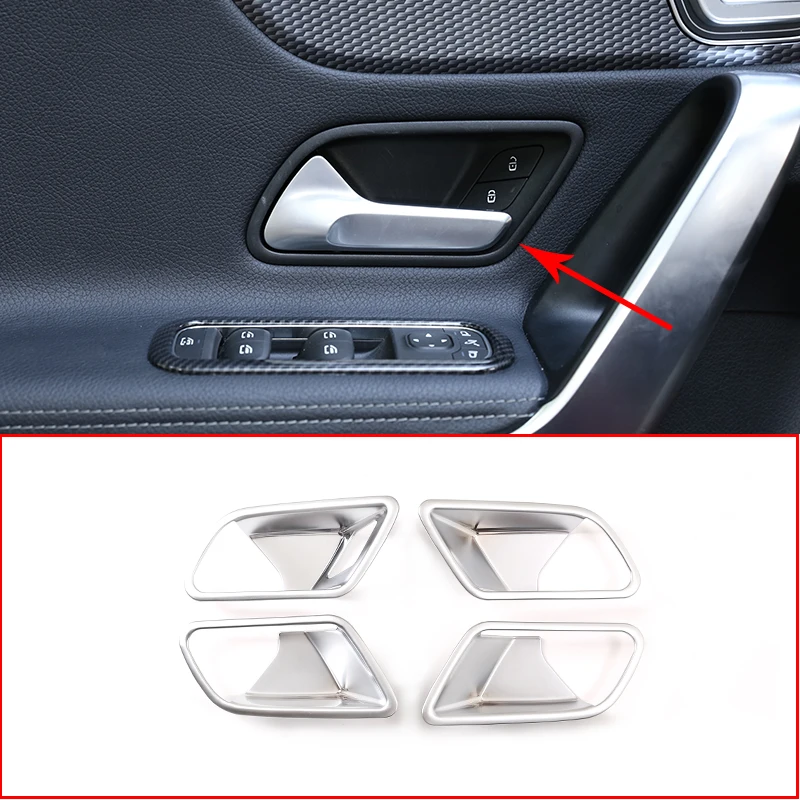 ABS Chrome Silver Car Interior Door Bowl Cover Trim Accessories For Mercedes benz A Class W177 2019