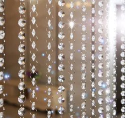 Nieuwe 5M (16.4) ft Crystal Opknoping Kralen Gordijn Clear Acryl Bead Garland Kroonluchter Opknoping Bruiloft Decoratie Feestartikelen