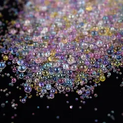 10g/Pack 0.4-3mm Bubble Bead For Resin Mold Fillings Mini Bubble Ball Beads Glass Bead Nail Art DIY Craft Scrapbook Decoration