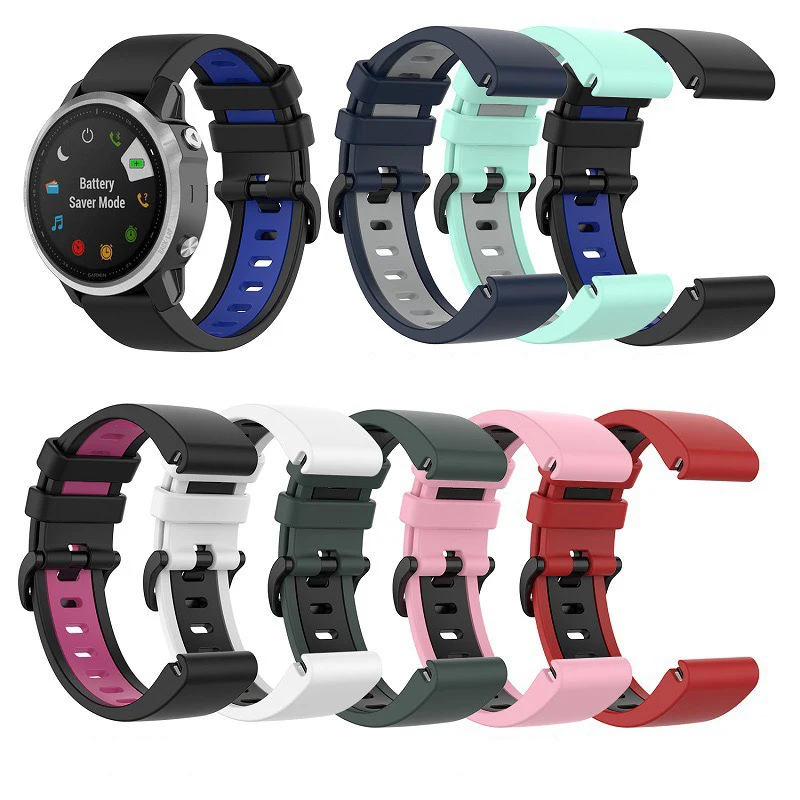 

For Garmin Enduro Watch Band 26mm Watchband For Garmin TACTIX DELTA Two-color Silicone Sports Quick Release Easyfit Wrist Strap