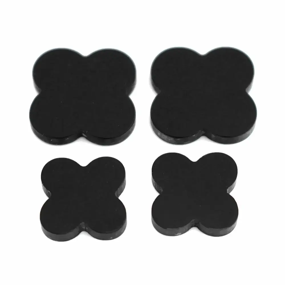 10pcs 8 10 12 14 16 18mm White Black Green Red Natural Stone Clovers Cabochons Cameo Flat For Jewelry DIY Necklace Accessories