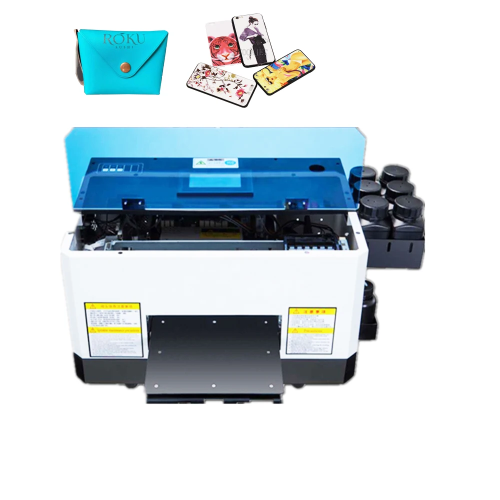 Mini UV Flatbed printer A5  phone case Metal Acrylic Glass Wood ceramics pvc card Pen A5 UV Printing Machine