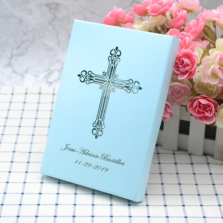 

Personalised free design laser cut cross rectangle invitation box