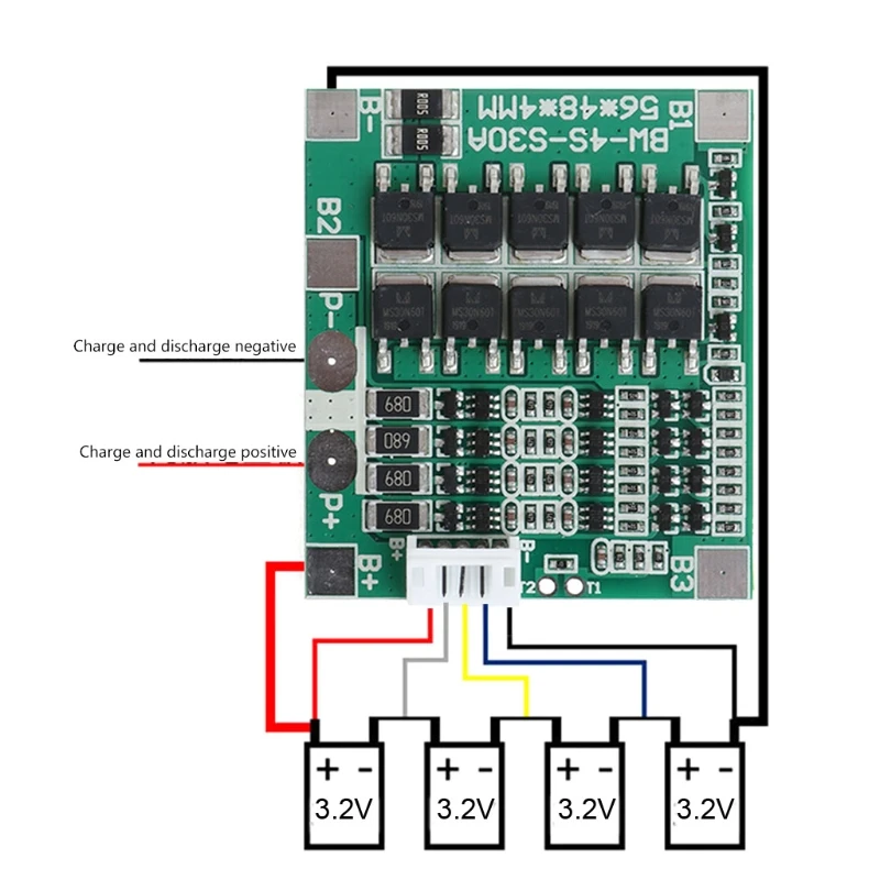 Free Shipping 4S 30A 12.8V w/Balance 3.2V LiFePo4 LiFe 18650 Battery BMS Protection PCB Board Random Delivery