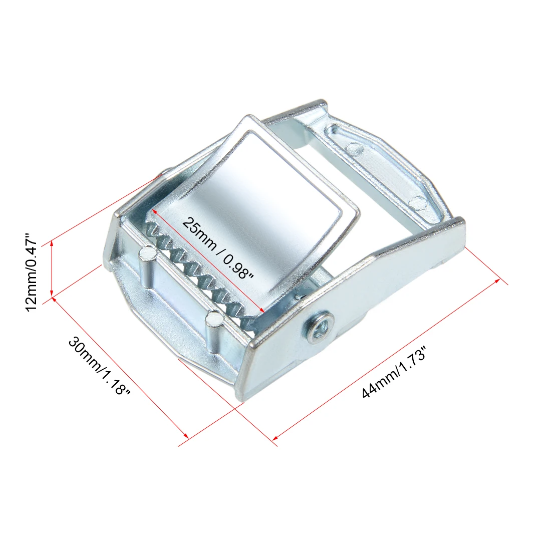 uxcell 2Pcs Zinc Alloy Cam Buckle Lock Silver Tone for 25mm Tie Down Strap