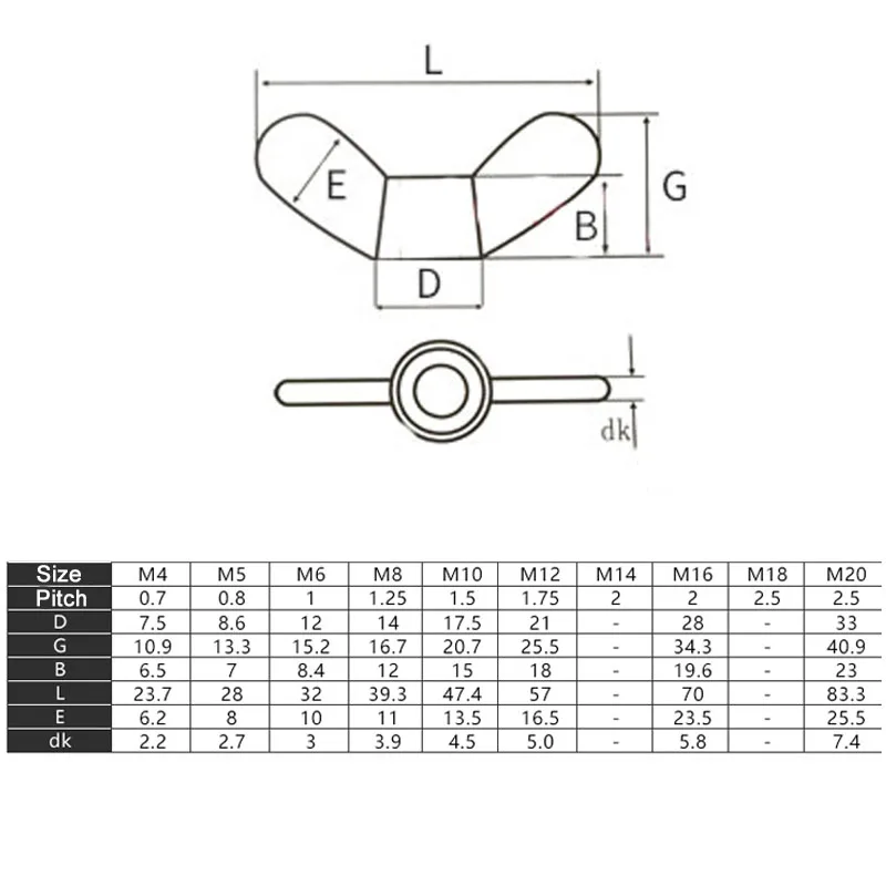 1PCS Round Ear Nut A2 Stainless Steel M4 M5 M6 M8 M10-M20 Big Ear Hand Nuts Fastener