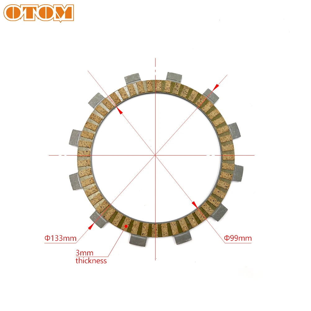 OTOM Motorcycle Clutch Plates Fibrous Material Of Paper Composite Kit For KAWASAKI KLX300 KLX250 YF300 LONCIN 300R LX300-6A VOGE