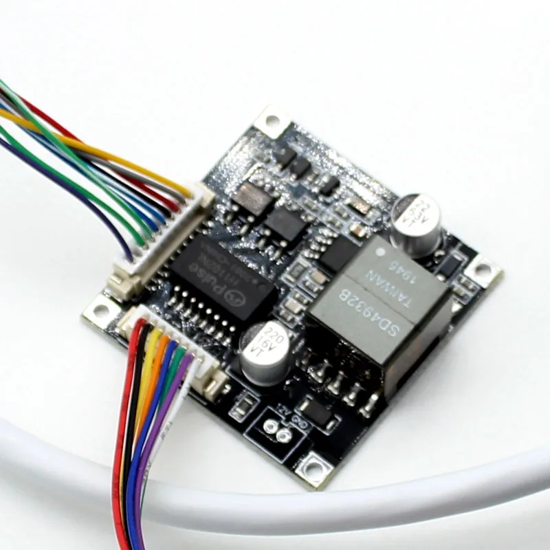 Input 44-57V 38*38mm cctv ip camera poe module PCB board output DC 12V with IP cable