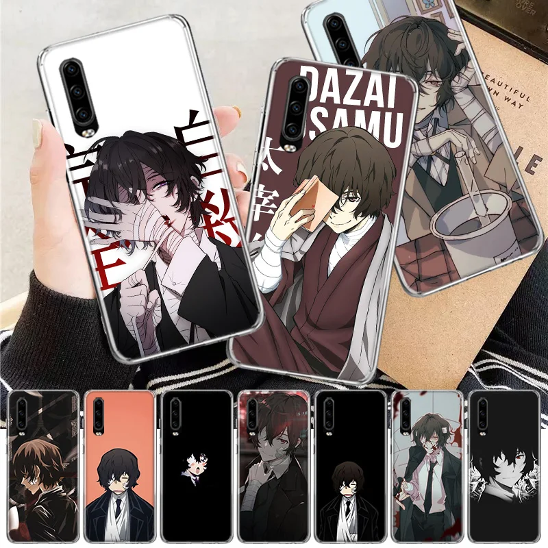 Anime Bungou Stray Dogs Dazai Osamu Soft Cover Phone Case For Huawei P30 P20 P10 P40 P50 Mate 40 30 20 10 Pro Lite + Soft Cover