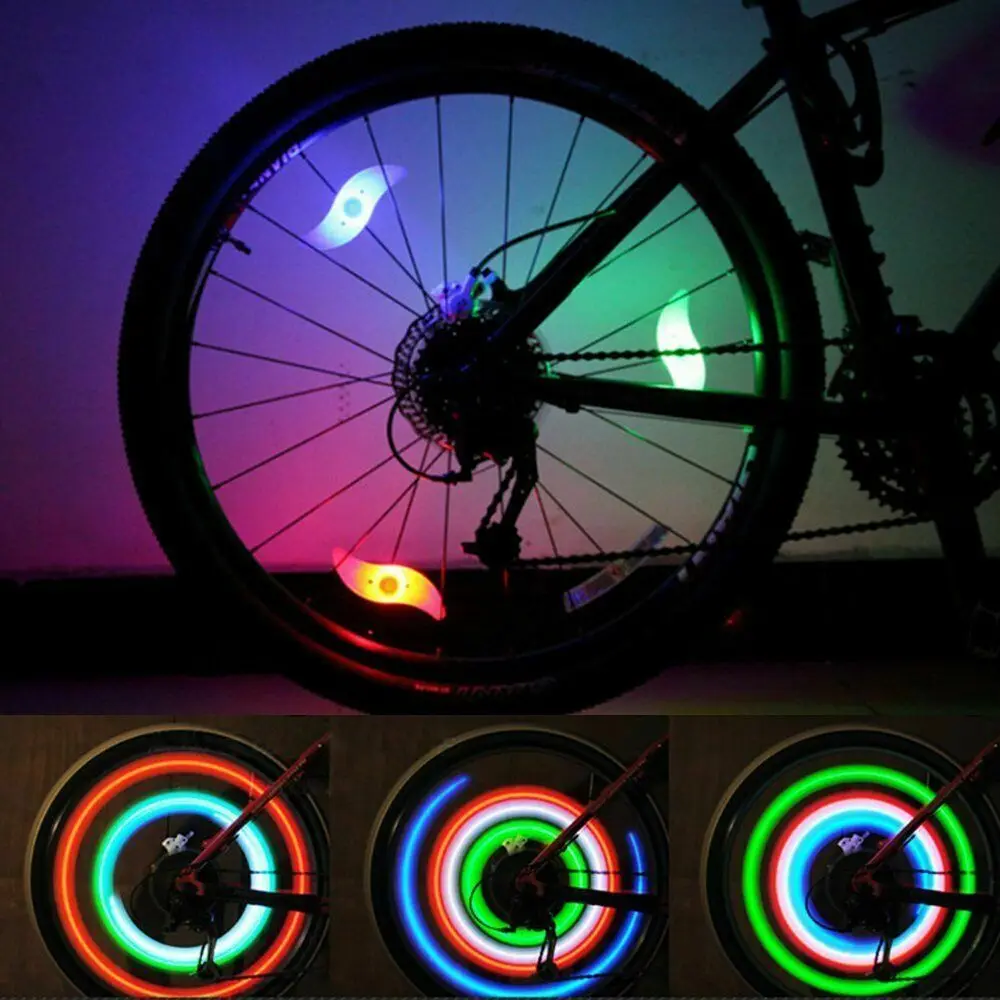 Red Fancy-llanta de alambre para bicicleta, lámpara de seguridad con luz LED brillante, colorida, duradera, conveniente