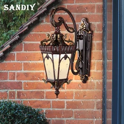 SANDIY Retro Wall Lights Outdoor IP65 Waterproof Porch Lamp Aluminum Sconce for Hallway Doorway Courtyard  E27 Bulb Replaceable