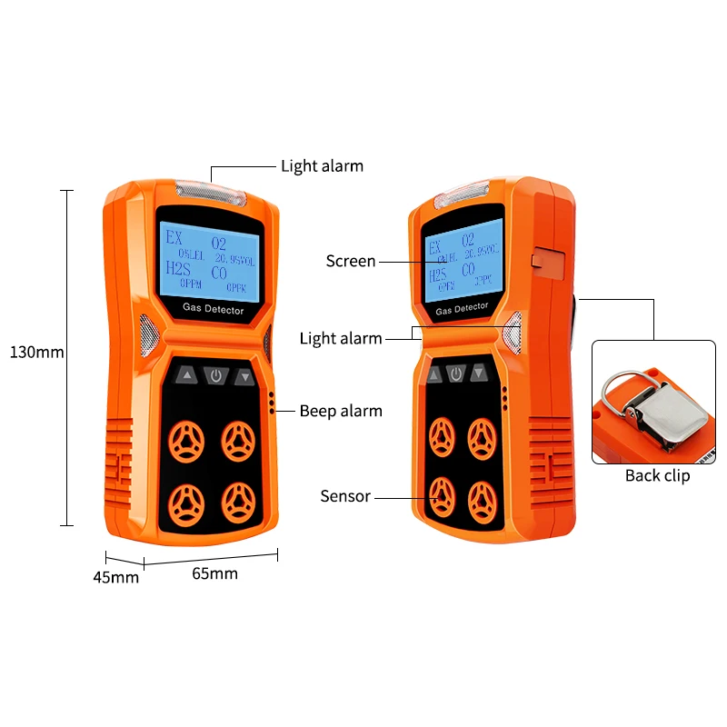 Multi Gas detektor Gaszähler o2 h2s co lel 4 in 1 Sauerstoff Schwefel wasserstoff Kohlen monoxid Brenngas Lecks ucher