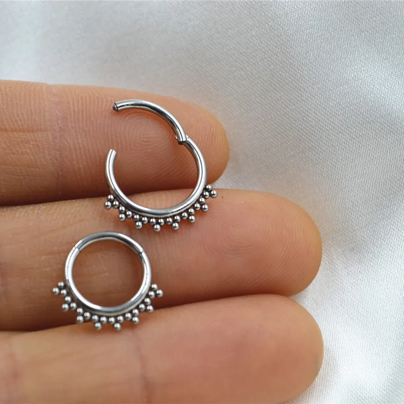 20pcs 316L Surgical Steel Balls Hinged Seamless Nose Septum Clicker Ear Helix Cartilage Hoop Rings Body Piercing 16GX8/10MM NEW