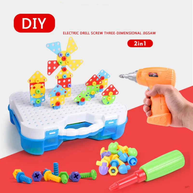 Boy Toy Disassembly Screw Hands-on Puzzle Electric Drill Jigsaw Disassembly Assembly Combination Blocks Children's Toolbox