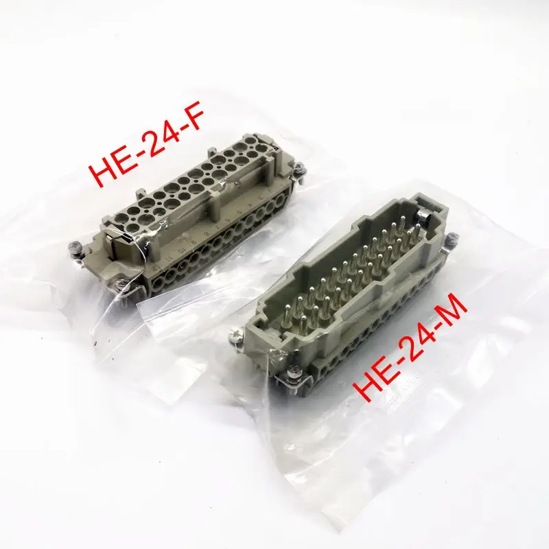 HDC-HE-024 core Heavy-duty Male Connector HE-024-M and Female Connector HE-024-F 16A 500v 24 Pin aviation plug core