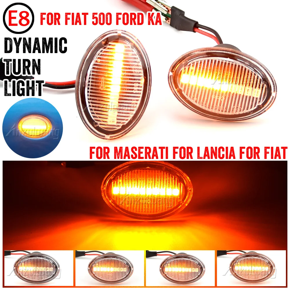 LED Turn Signal Side Marker Light For Fiat 500 For Maserati Ford KA Lancia Lybra Ypsilon Alfa 4C Dynamic Repeater Lamp