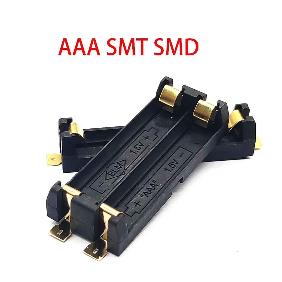 1/2 Slot AAA Battery Holder SMD SMT Battery Box With Bronze Pins DIY Lithium Battery Spring Box