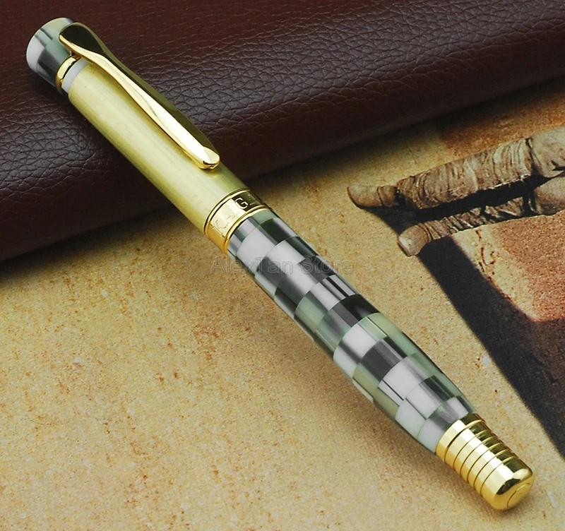 Kaigelu 336 Marble Celluloid Fountain Pen Iridium Medium Nib Exquisite White Pattern Writing Gift Pen For Best Stationery