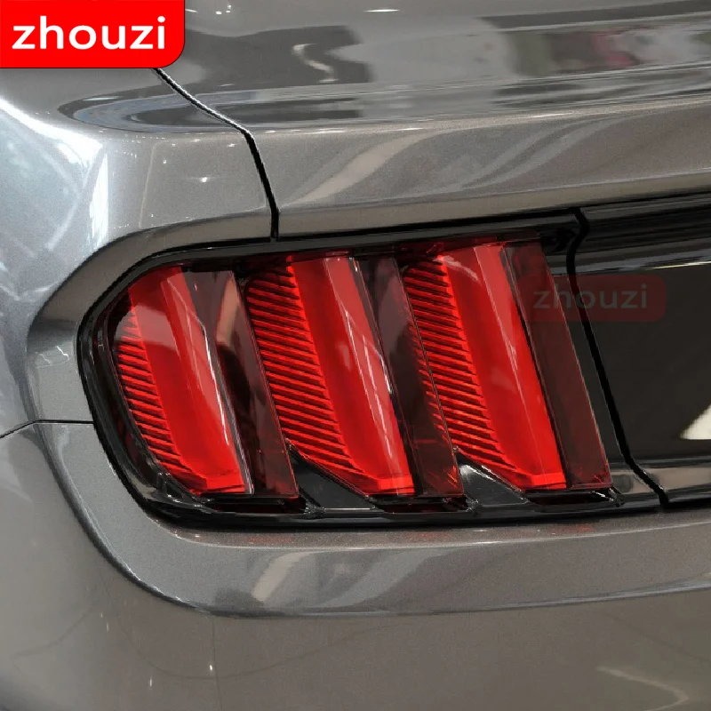 Para ford mustang 2015-presente shelby gt500 farol do carro matiz preto película protetora lanterna traseira transparente tpu adesivo accessorie