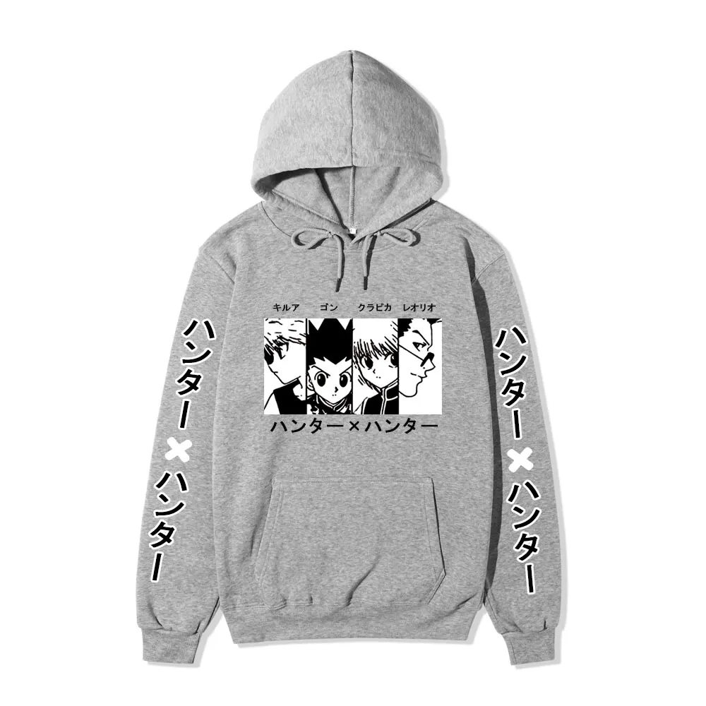 Kawaii Hunter X Hunter Hoodie Men's Women's Tether Sweatshirt Killua Zoldyck Anime Black Hoodie Bluzy Top Jacket