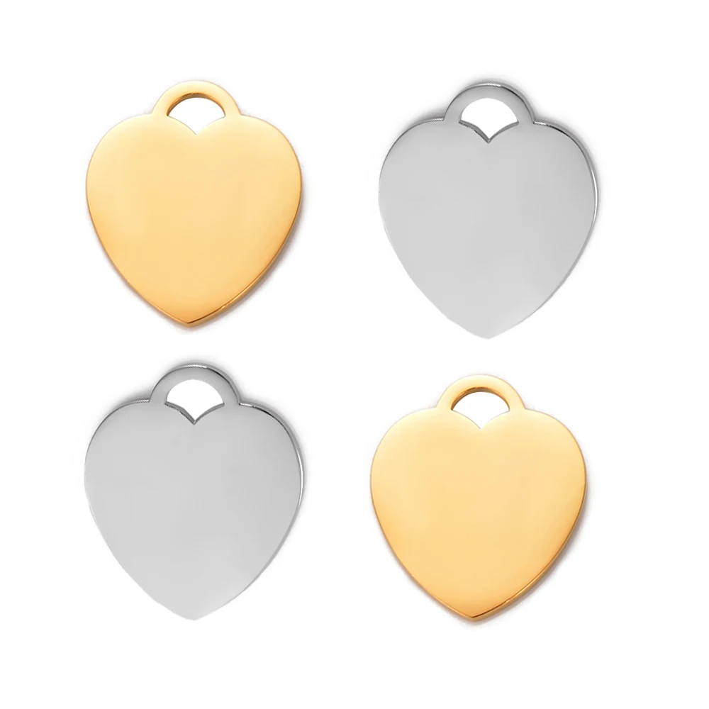 

5Pcs Stainless Steel Mirror Polish Blank Heart Pendant Wholesale Jewelry Finding Accessories Initial Name Dog Tags