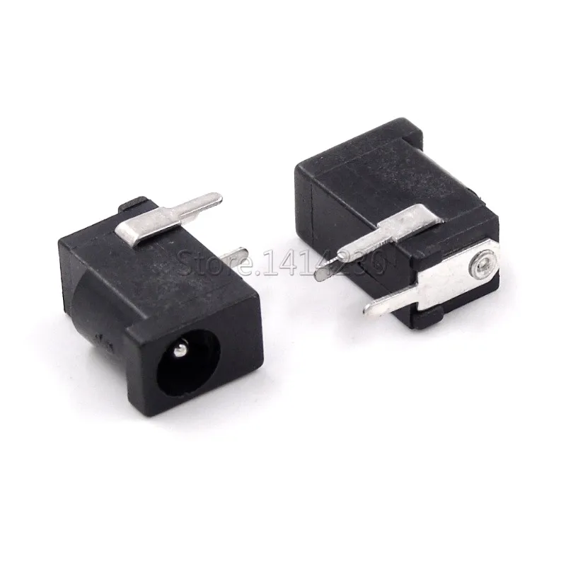 10Pcs Hot Sales High Quality DC-002 0.3A 50V Black DC Power Jack Socket Connector DC002 3.5*1.3mm 1.3 socket