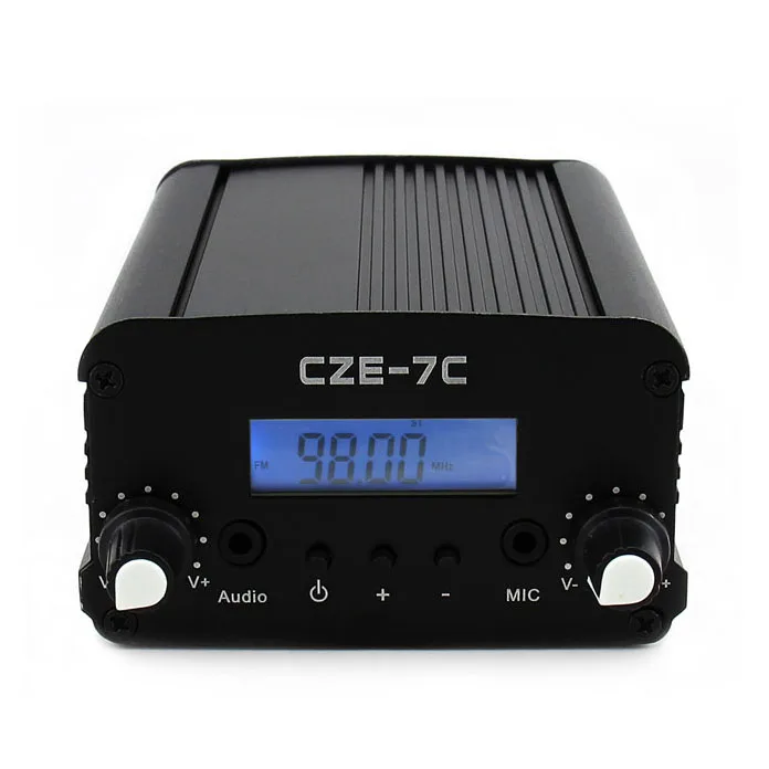 

1W/7W stereo PLL FM transmitter broadcast radio station CZE-7C 76-108MHZ + TNC Antenna + Power supply+Audio cabel