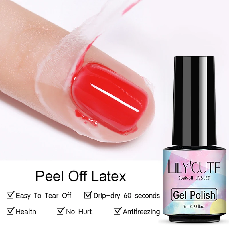 LILYCUTE 7ml Anti-freezing Peel Off Nail Art Latex Odor-Free Cuticle Guard Cuticle Protector Gel Nail Polish Nail Art Latex