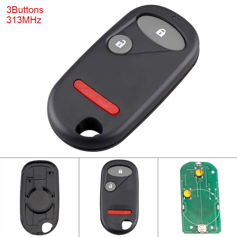 

313.8MHz 3 Buttons Keyless Uncut Flip Remote Car Key Fob OUCG8D-344H-A Keyless Entry Transmitter for Honda 2002 2003 2005-2011