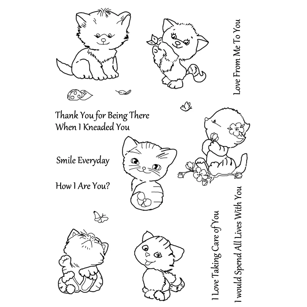 

DABOXIBO Cute Cat Clear Stamps Mold For DIY Scrapbooking Cards Making Decorate Crafts 2021 NEW Arrival