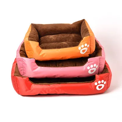 Winter Footprints Dog Kennel Soft and Comfortable Lint Pet Sofa Non-slip Dual-use Small Dog House Puppy Bed