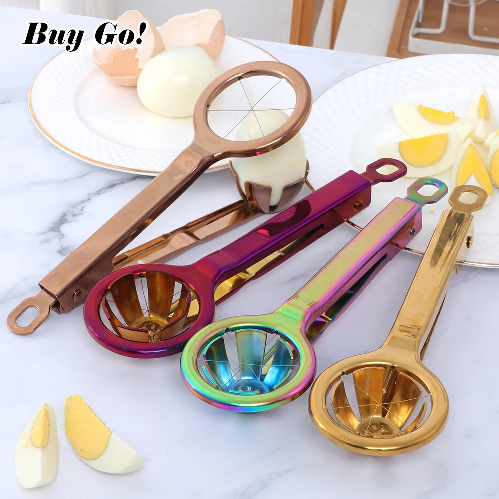 1/2PCS Stainless Steel Handheld Baking Egg Cutter Kitchen Tool Egg-Slicers Multifunctional Egg Splitter Serving Cooking Tools