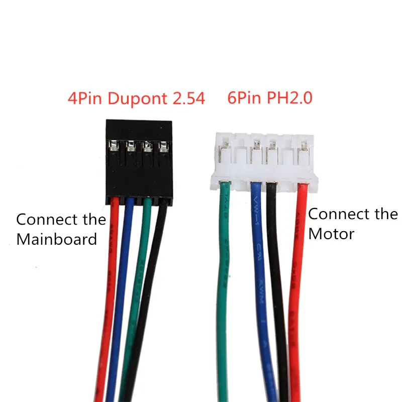 4 teile/los Schrittmotor Kabel 1M/2M/3M XH2.54 4pin-PH2.0 6pin Dupont zu Ph2.0 für Nema17 Schrittmotor Draht Stecker – Detail 7