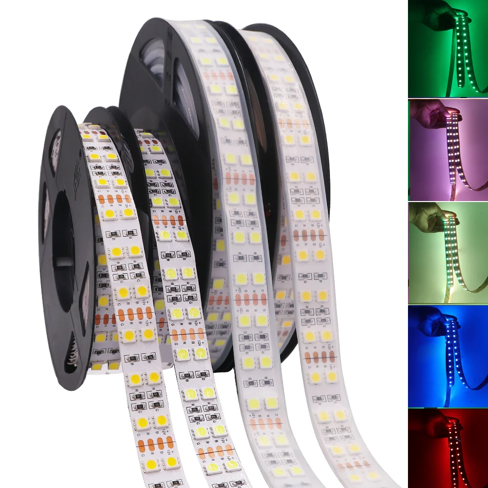 DC12V 24V LED Strip SMD 5050 RGB RGBW Flexible Led Tape Light 60/120 LEDs/M Waterproof Ribbon Super Bright Led Lights Strip 5m