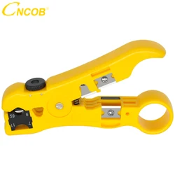 Cable Wire Stripper Cutter Tool for Stripping CAT5 CAT6 STP/UTP, RG59 RG6 RG7 RG11